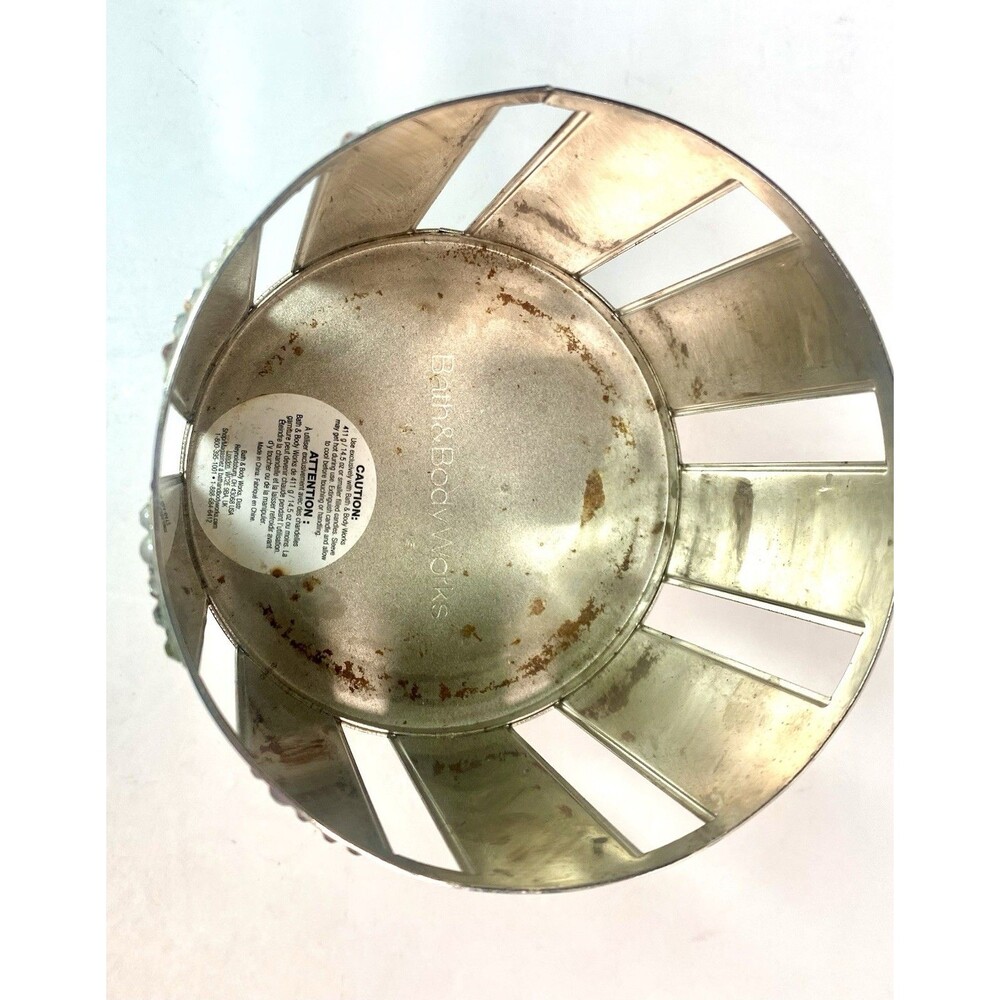 2 Bath & Body Works Tossed Gems Soap Holder Silver and 3 Wick Candle Holder - Picture 12 of 12